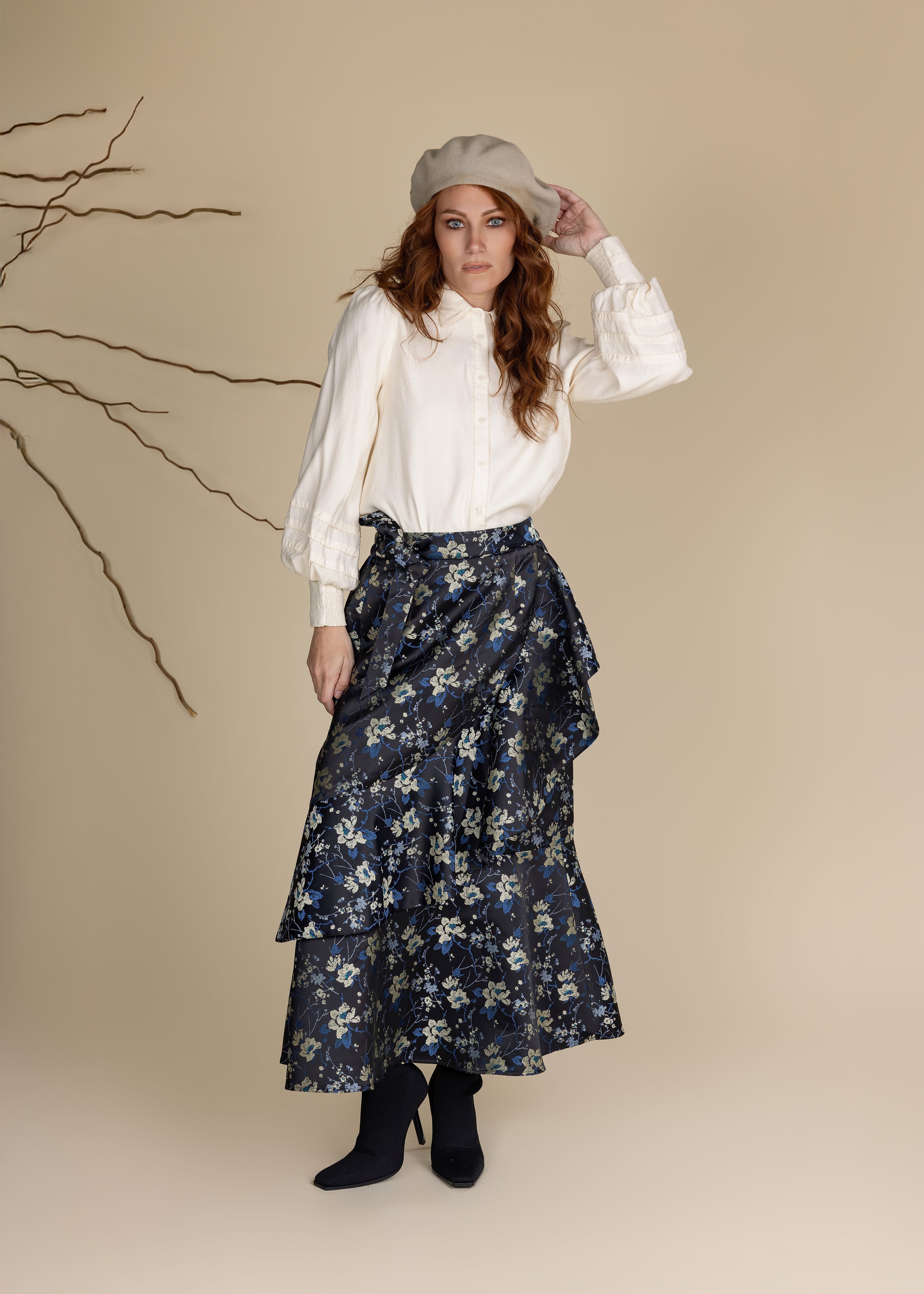 Wrap Frill Tie Skirt