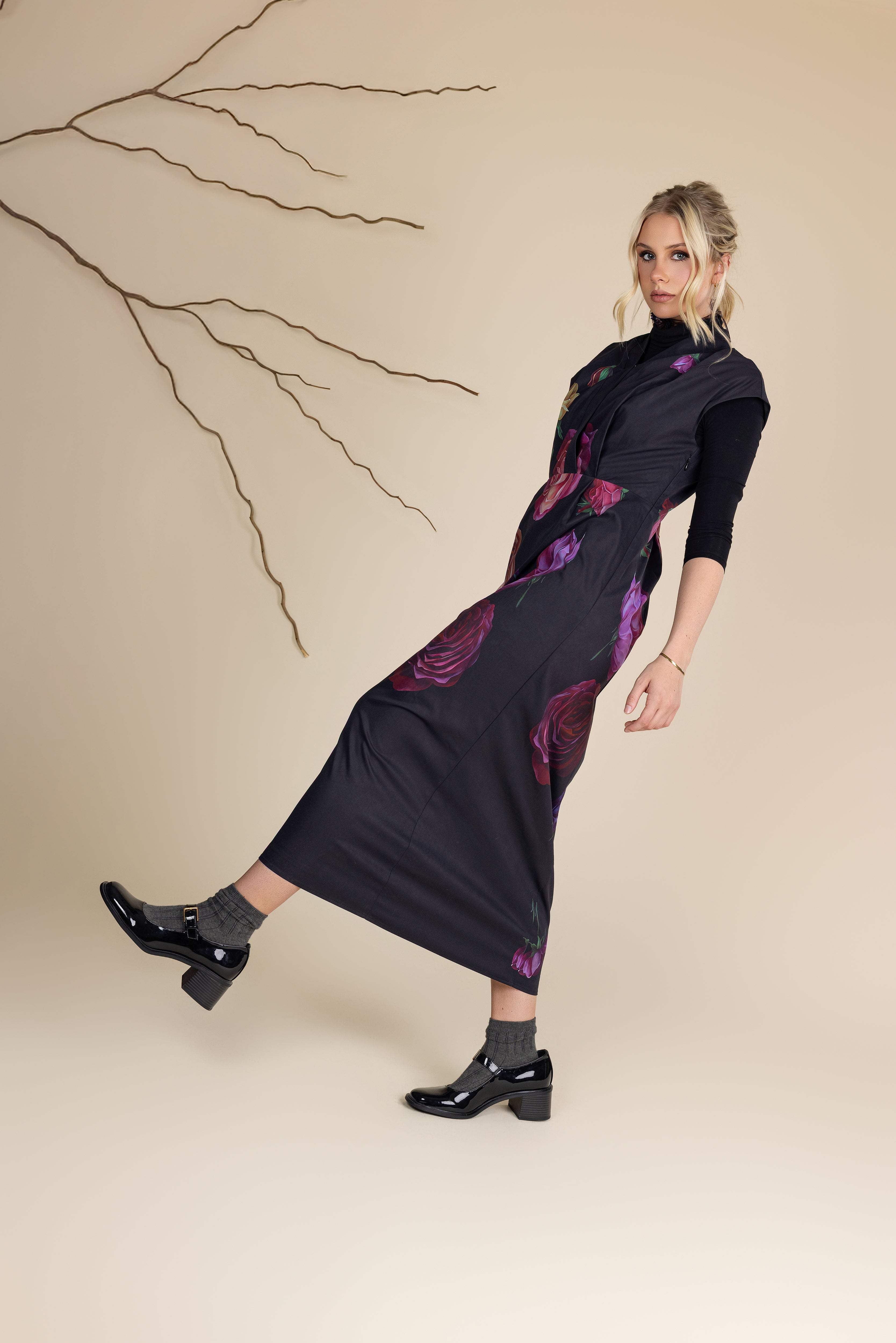 Thick Silk Stripe Maxi Dress