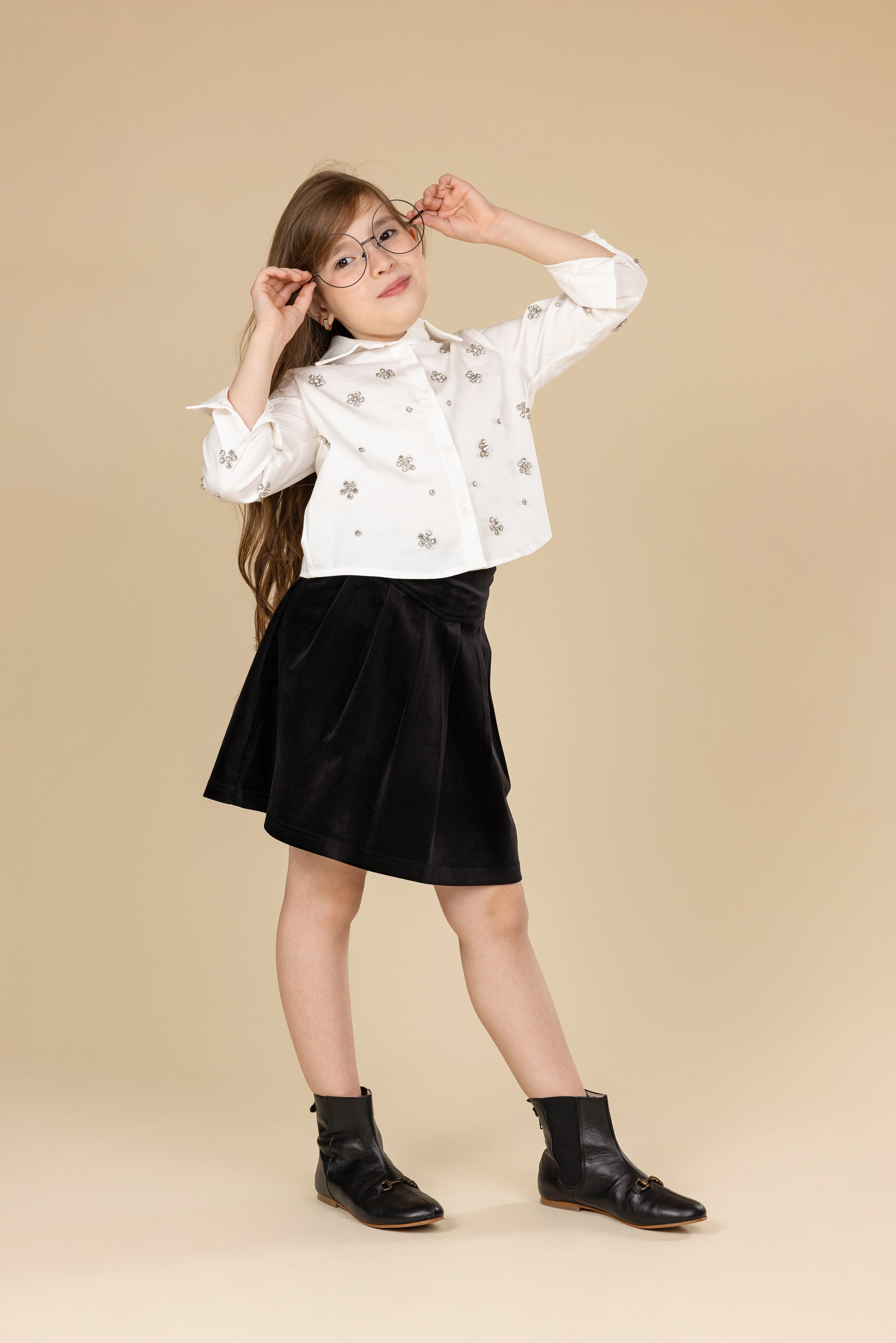 Poplin Blouse With Jewels