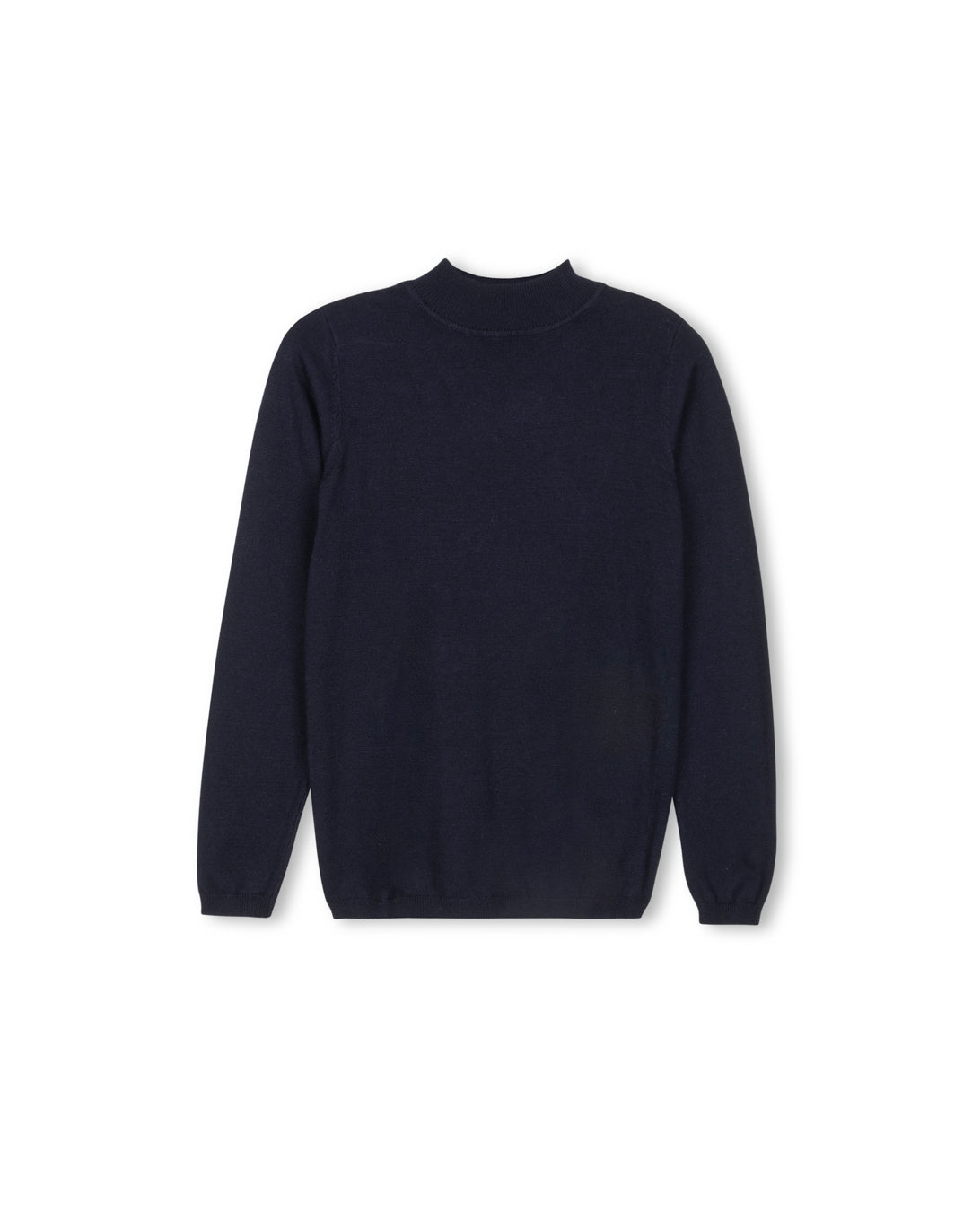 Fine Flat Knit Mock Neck