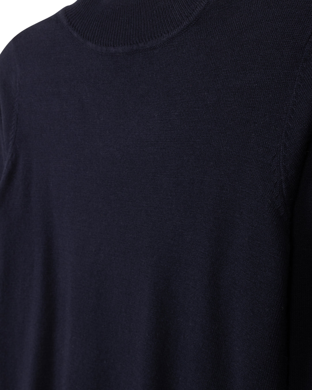 Fine Flat Knit Mock Neck