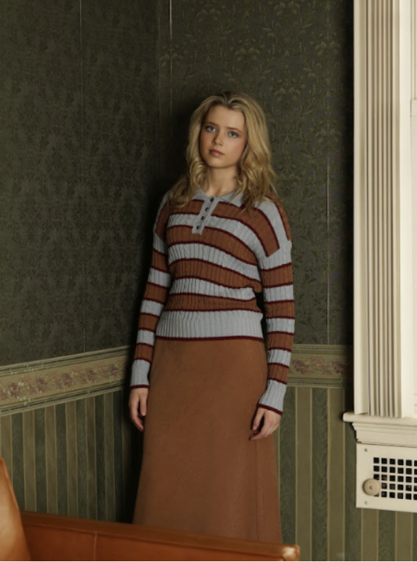 Stripe Knit Polo Shirt