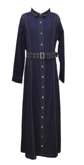 Chambray Seam Detailed Dress