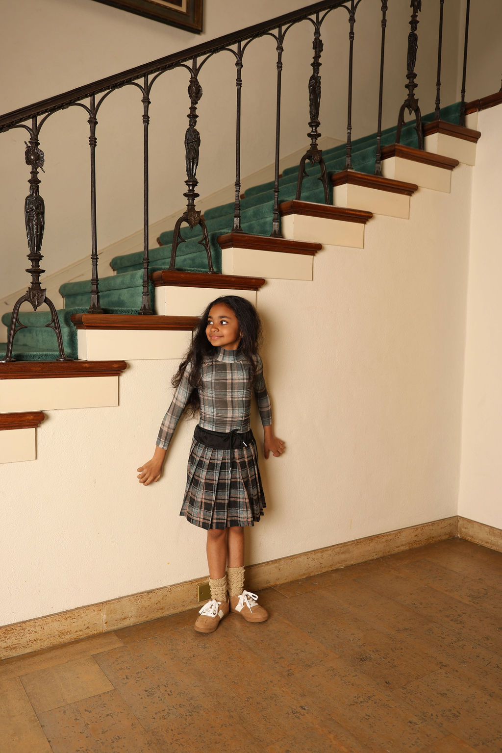 Delmar Plaid Mock Neck
