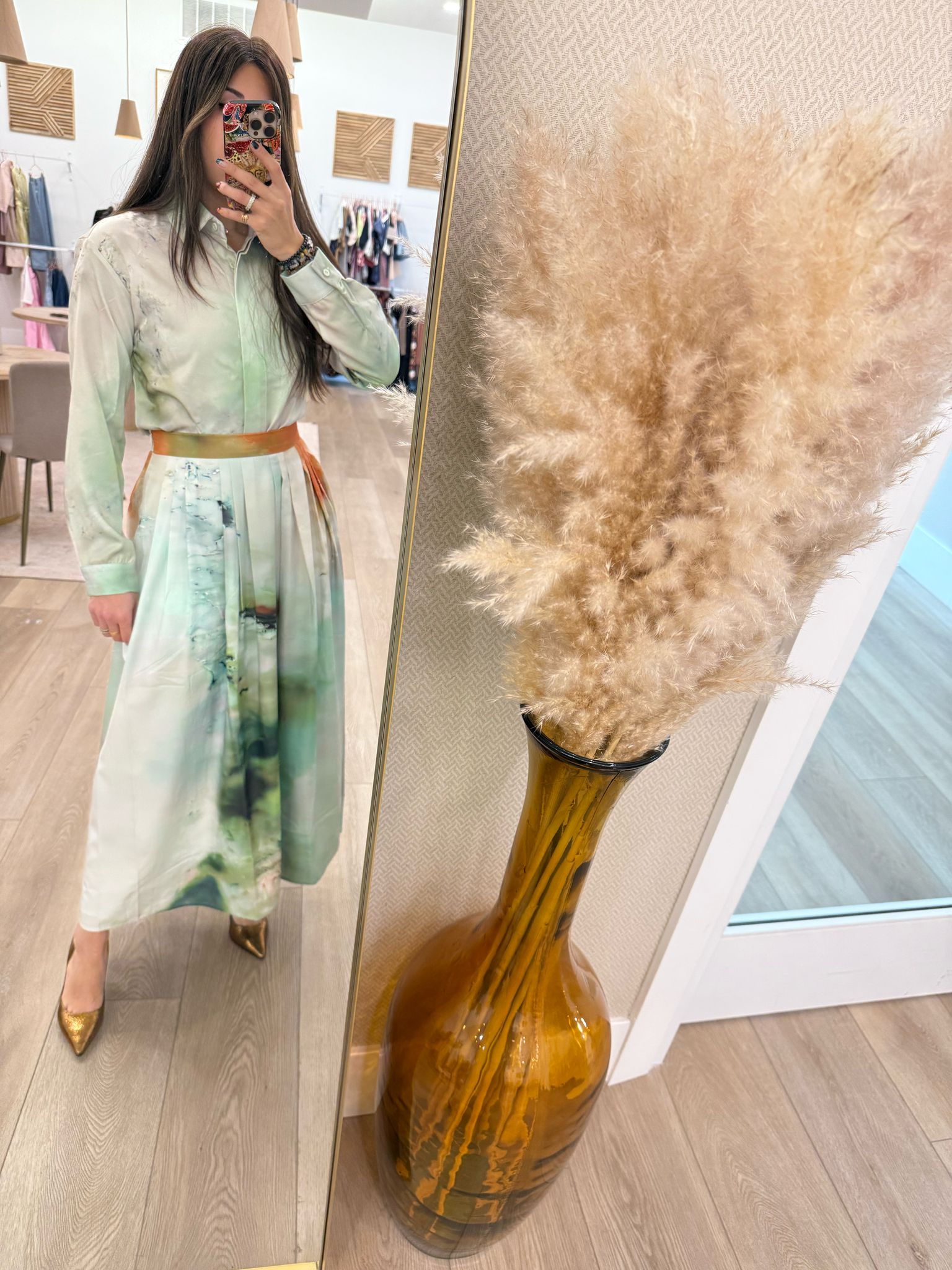 Agana Water Mark Pleated Skirt