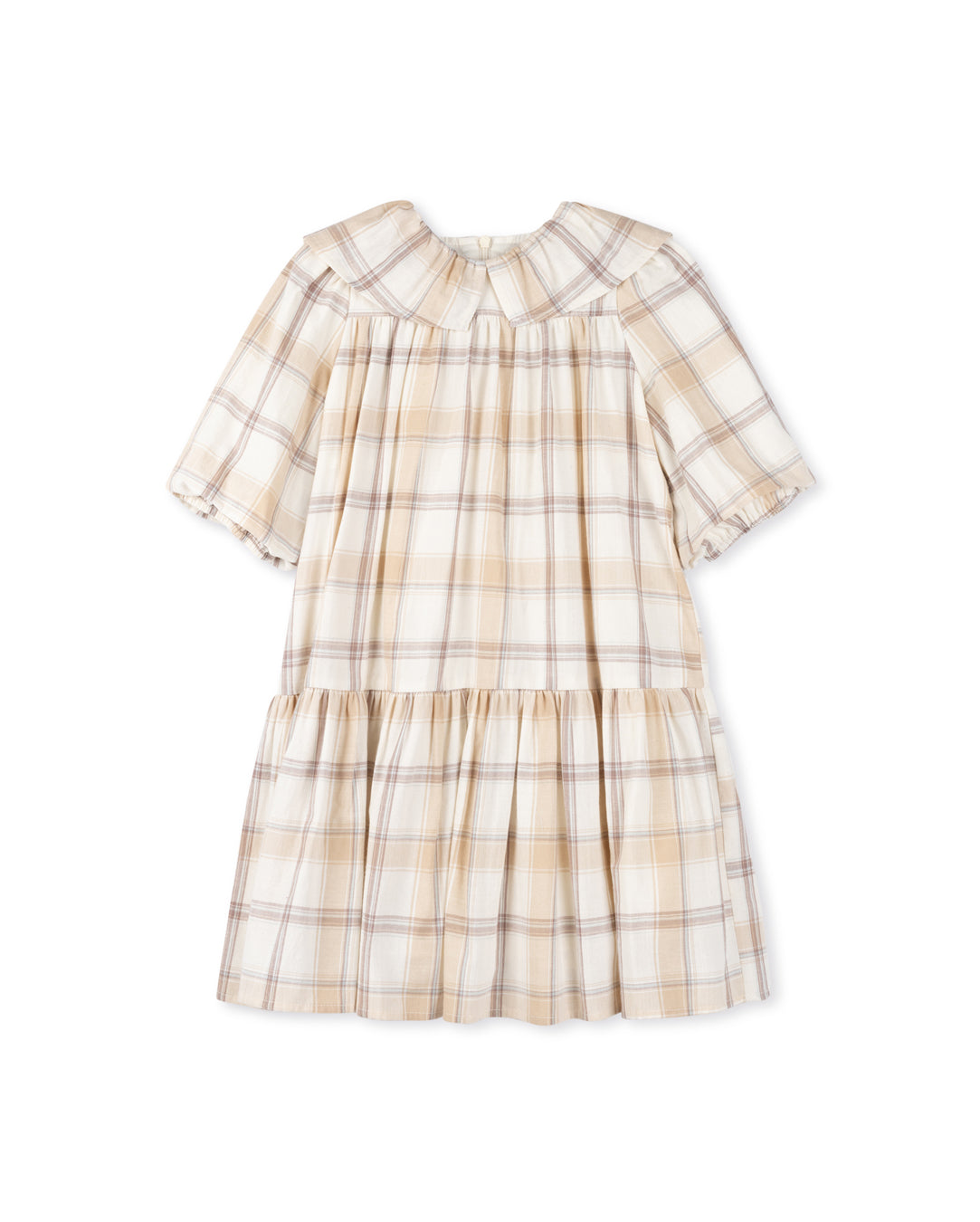 Pastel Colored Plaid V Neck Dress