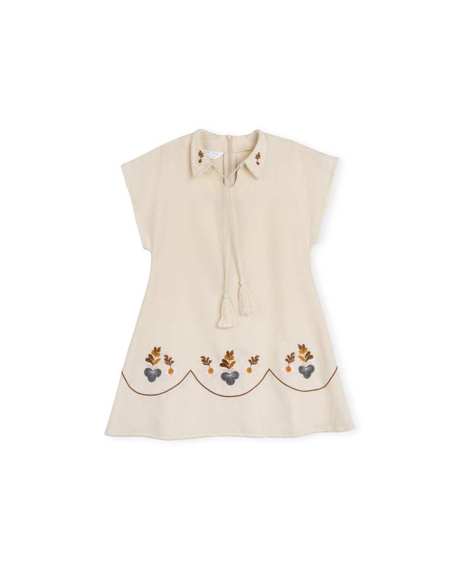 Ferron - Embroidery Pointed Collar Dress