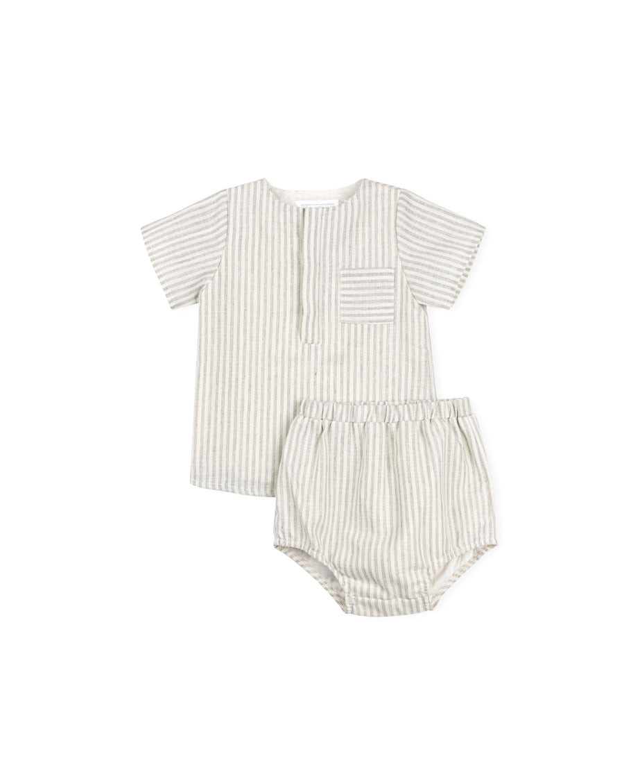 Bonner - Striped Henley Shirt And Bloomers