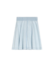 Chambray Denim Flare Short Skirt