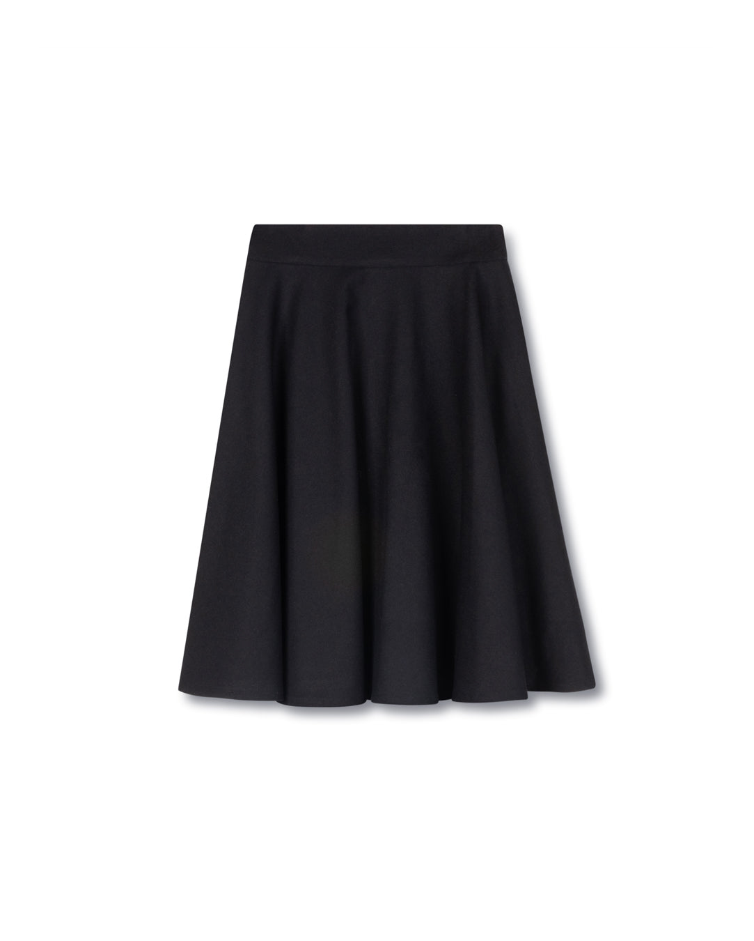 Boiled Wool Flare Skirt