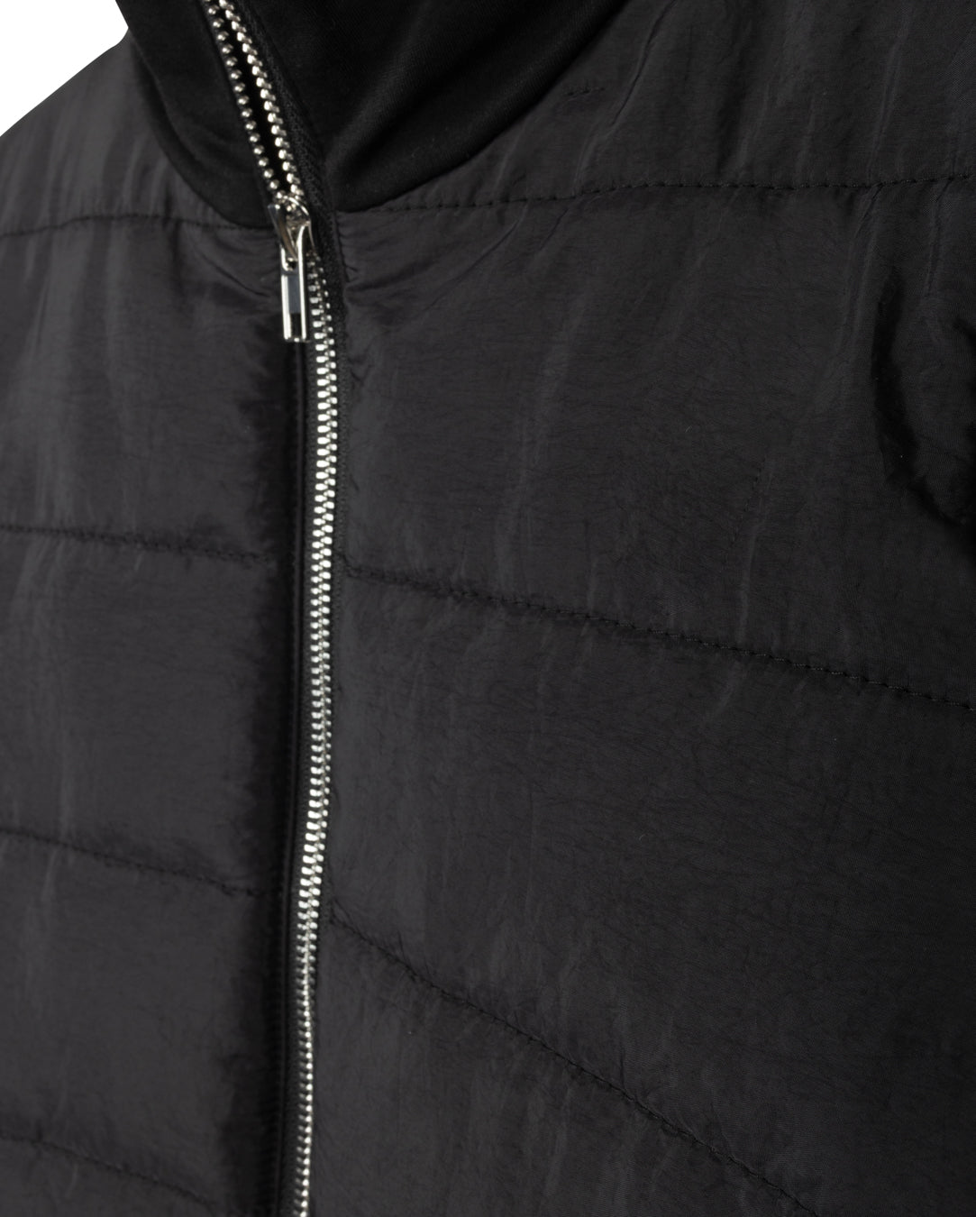 Puffed Front And Knit Sleeves Jacket