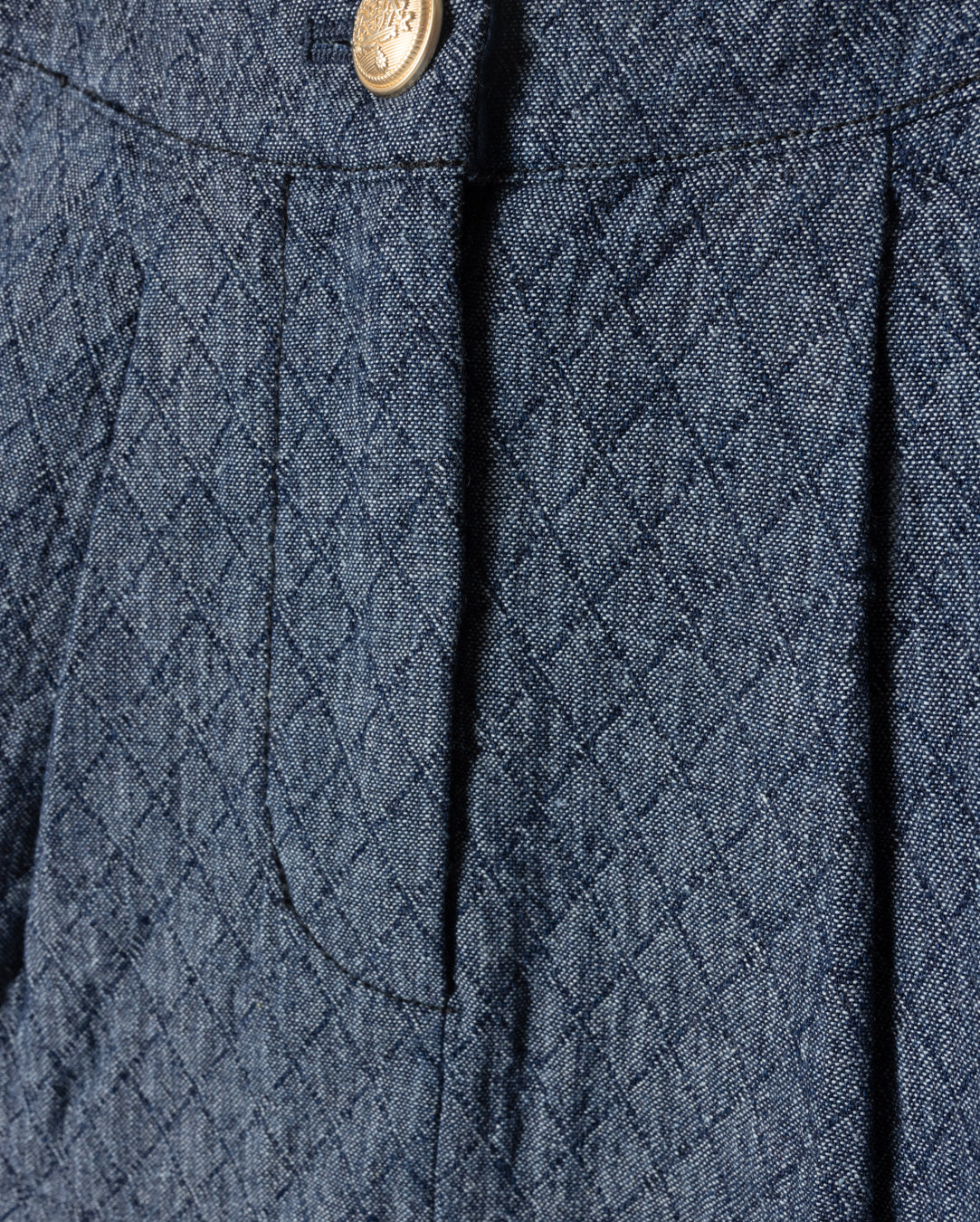 Puffed Denim A-line Skirt