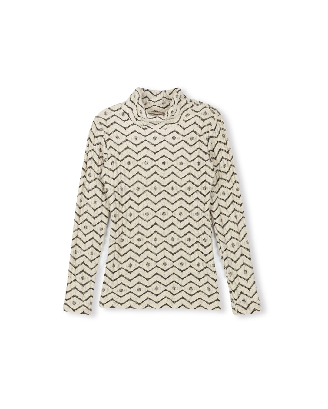Stretch Chevron Turtleneck