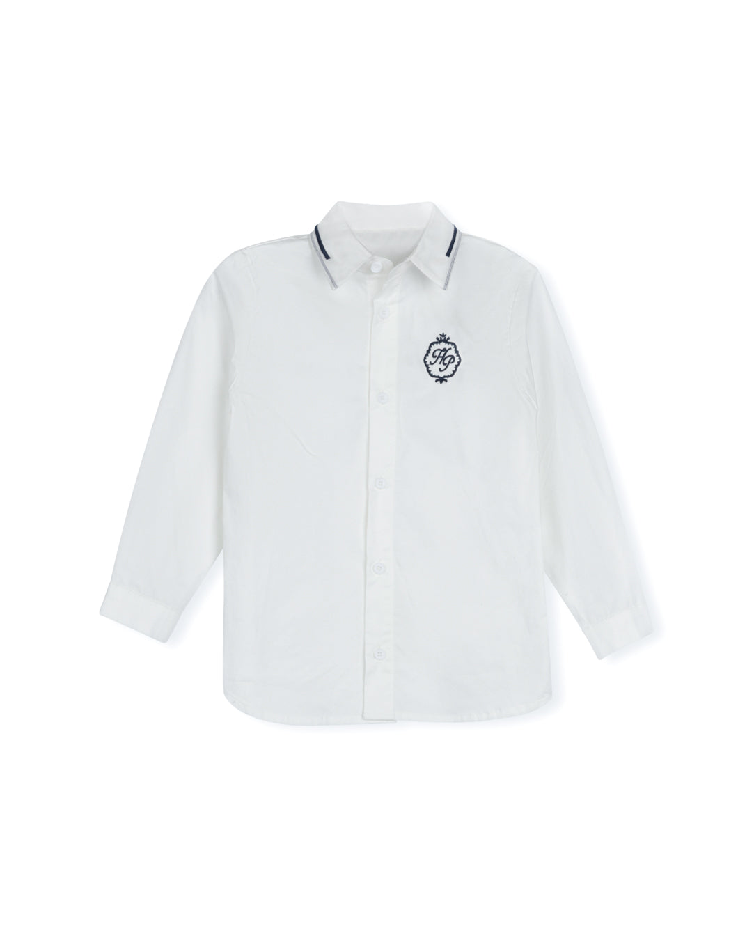 Embroidered Trim Collared Shirt