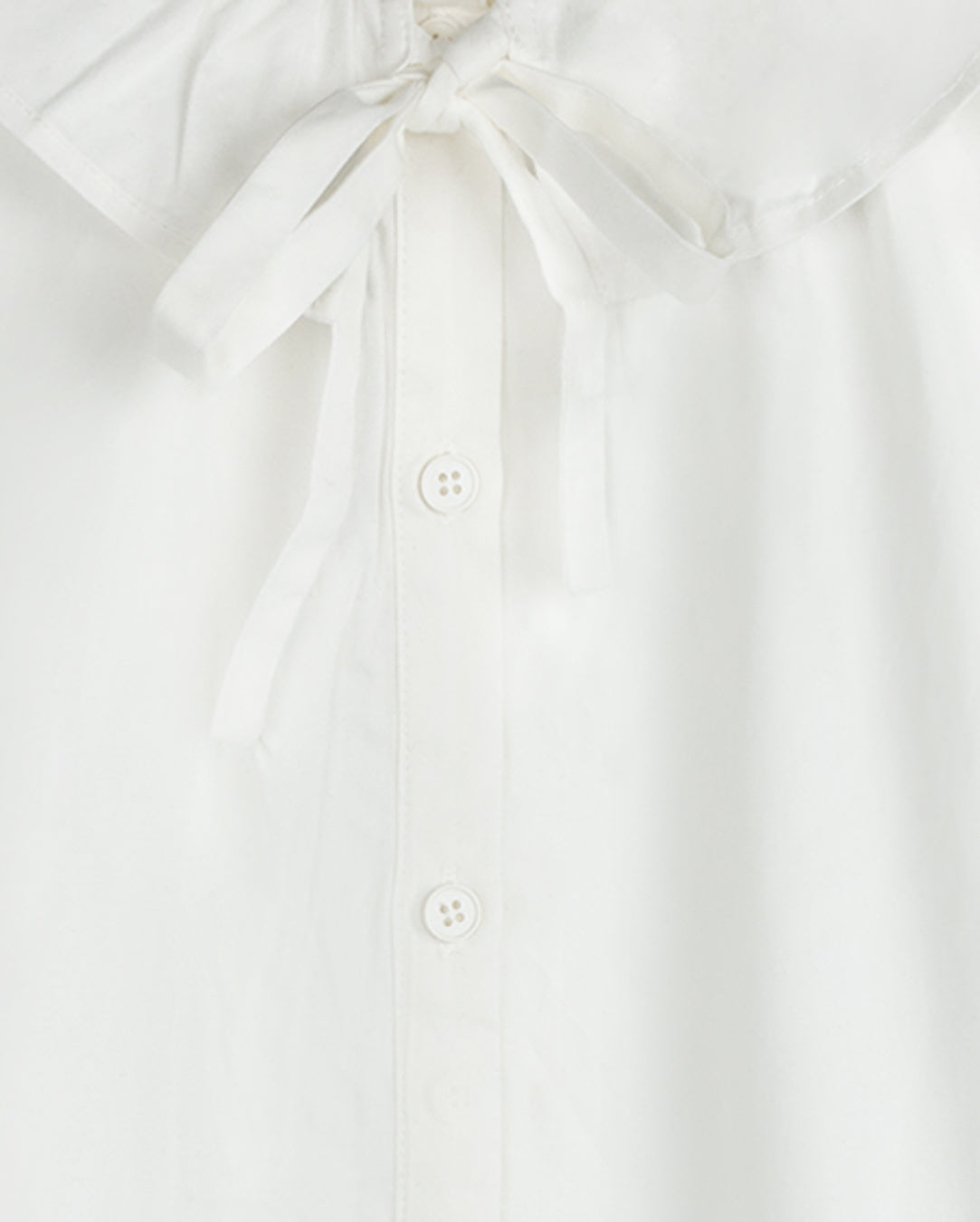 Poplin Ruffle Collar Tie Blouse