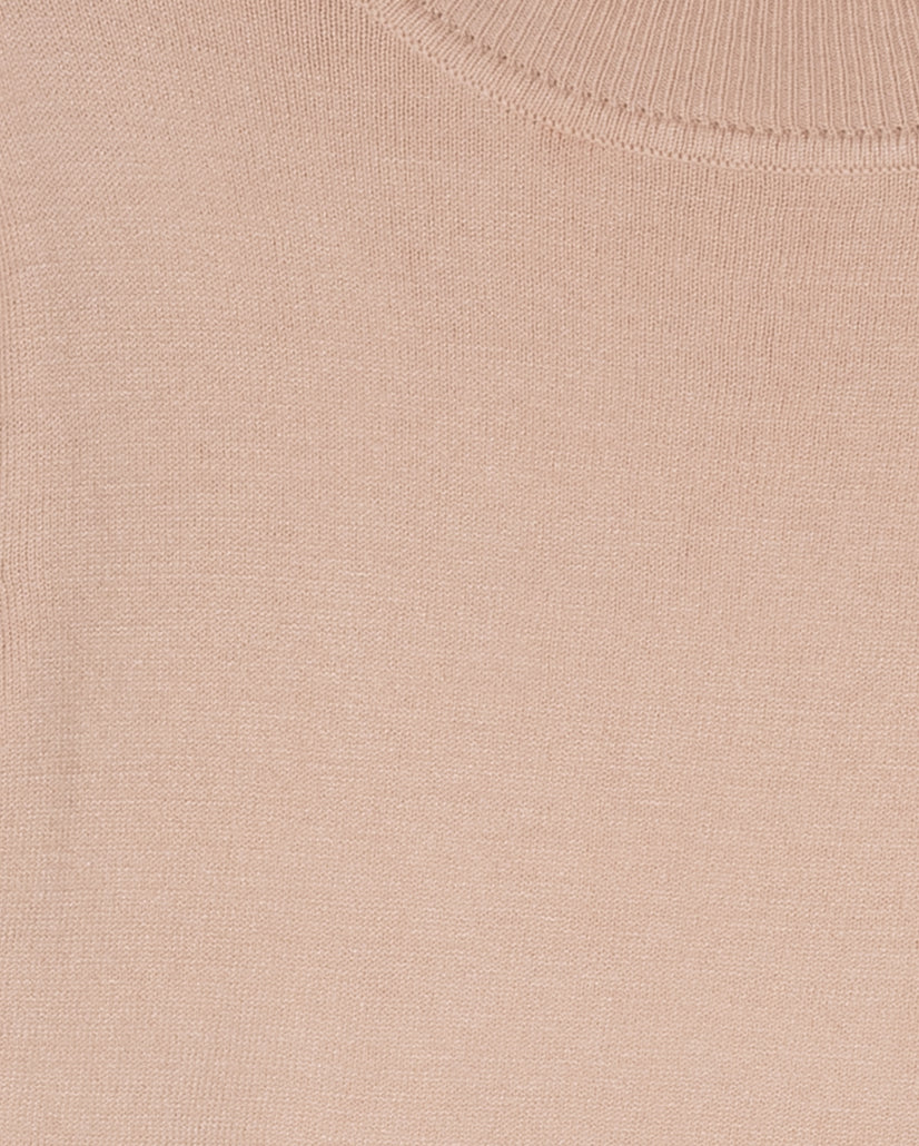 Fine Flat Knit Mock Neck
