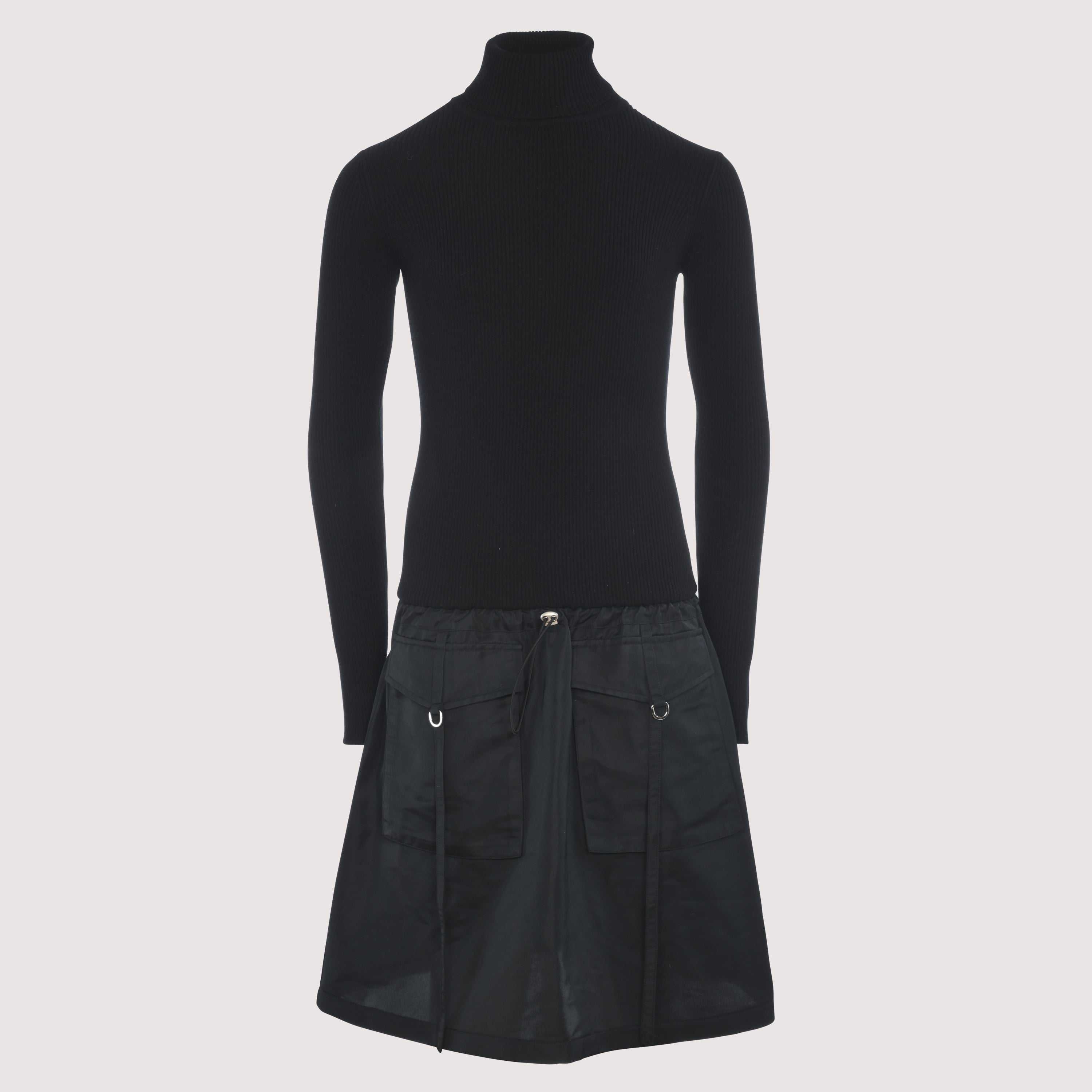 Knit And Raincoat Dress