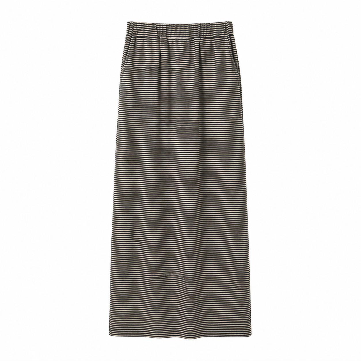 Swan Stripe Elastic Maxi Skirt