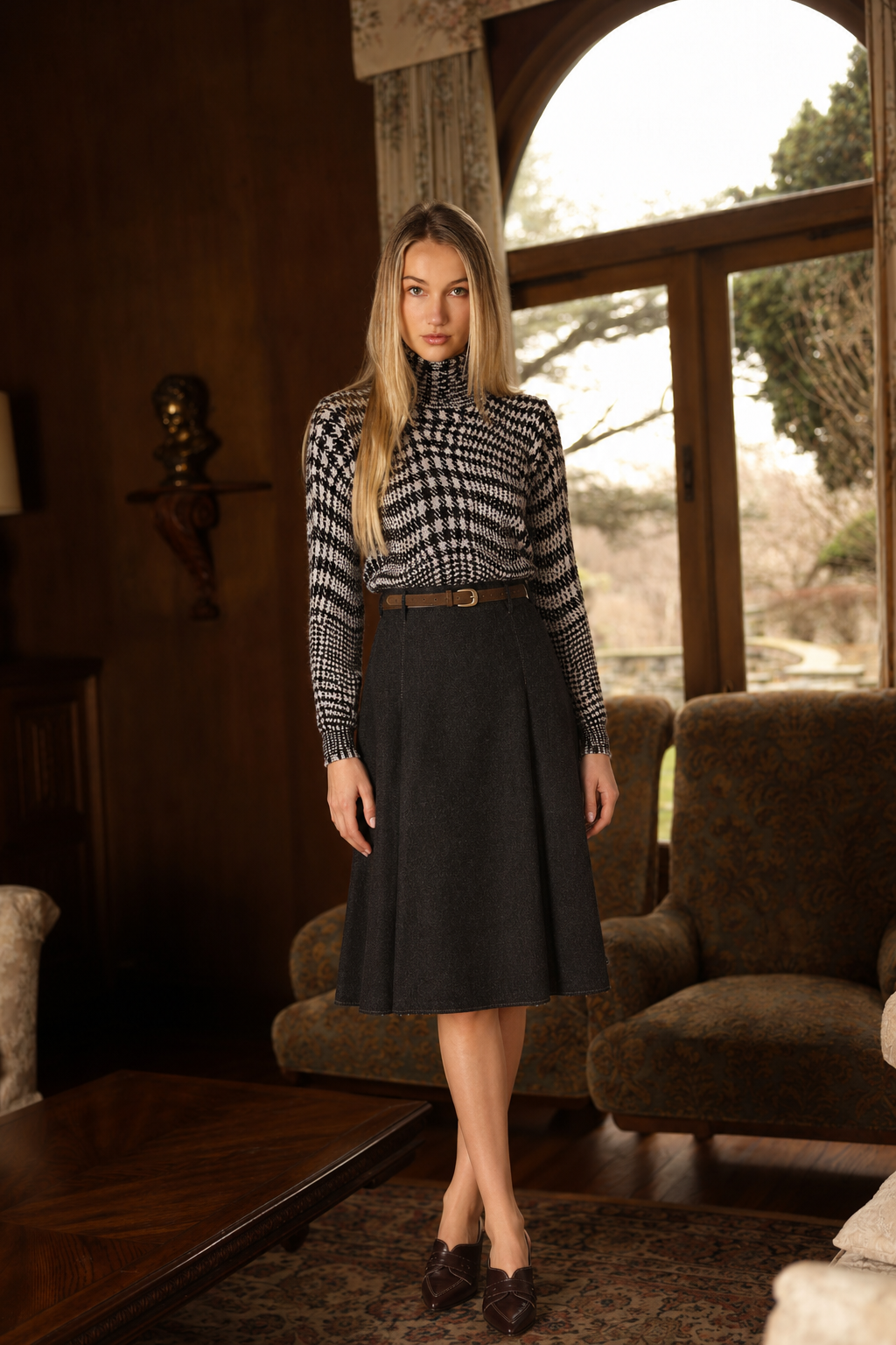 Turtleneck Knit Top