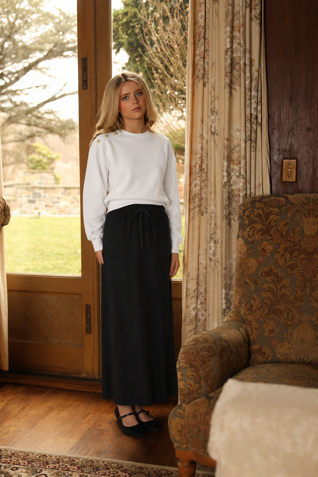 Ponti Drawstring Skirt