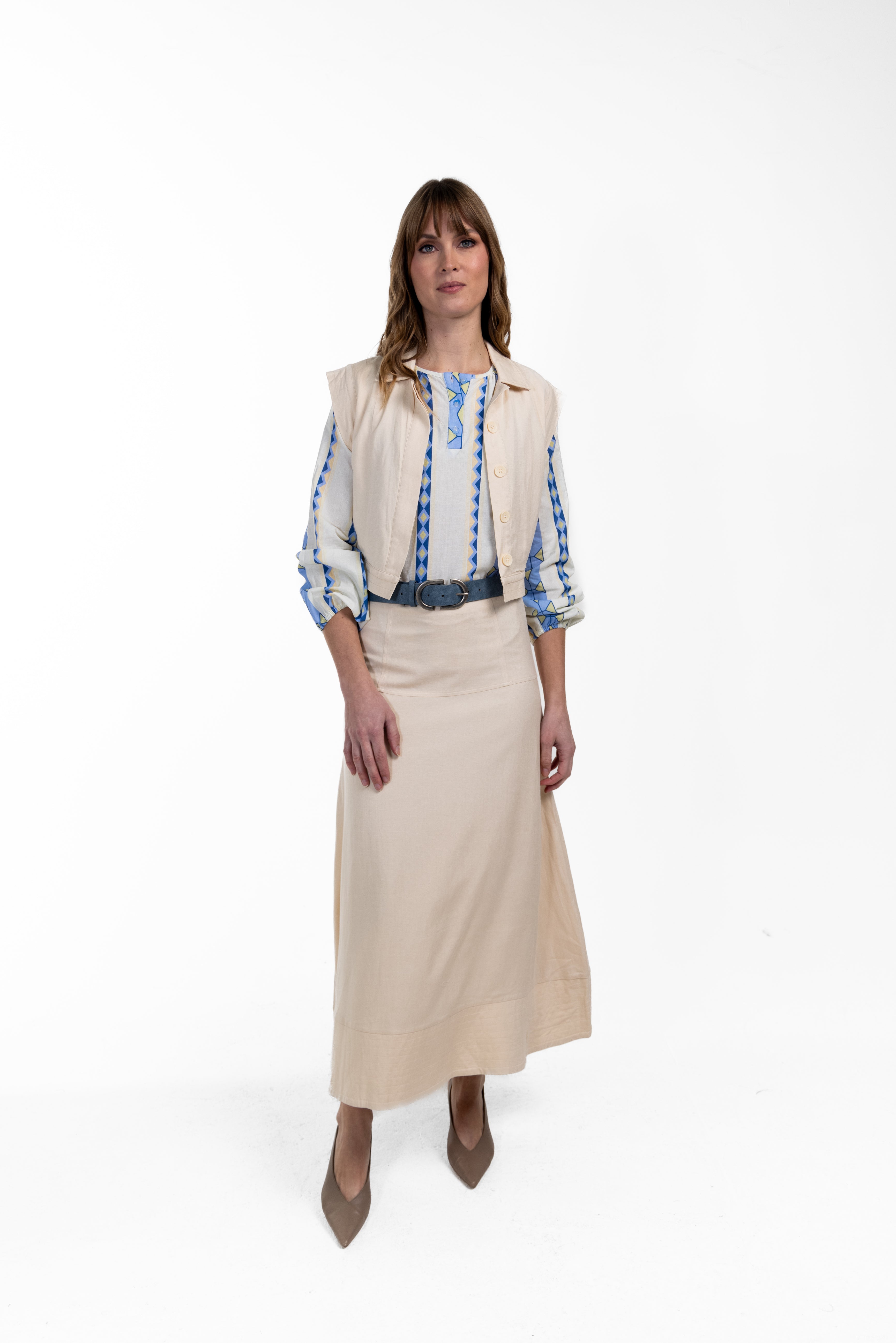 Nardone Linen A-line Skirt