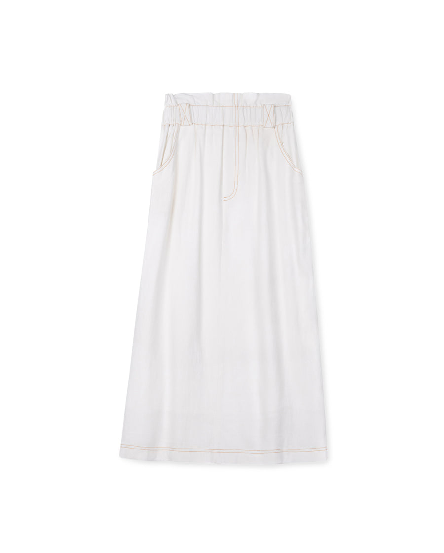 Linen Fly Front  Skirt