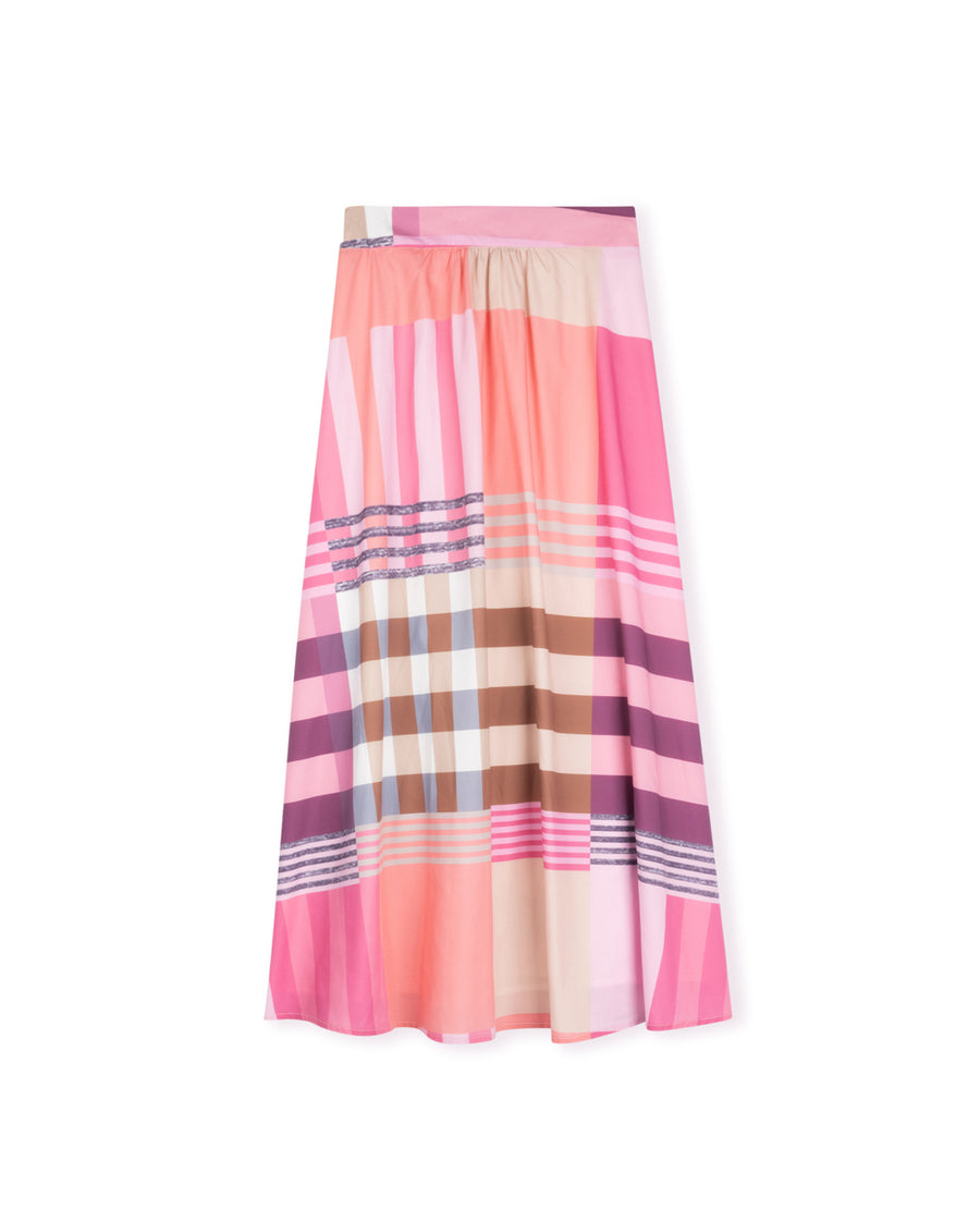 Plaid Printed Cotton Skirt