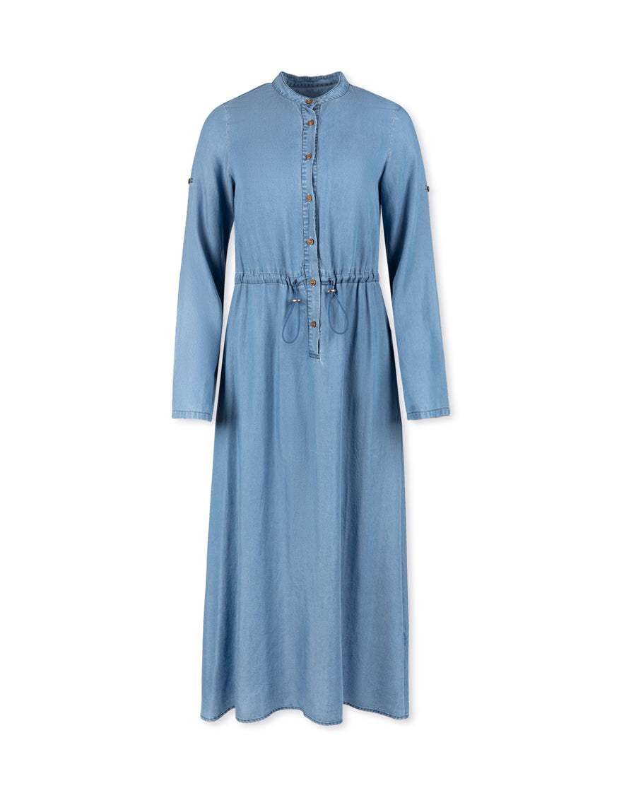 Toggle Waisted Sleeve Detailed Midi Dress