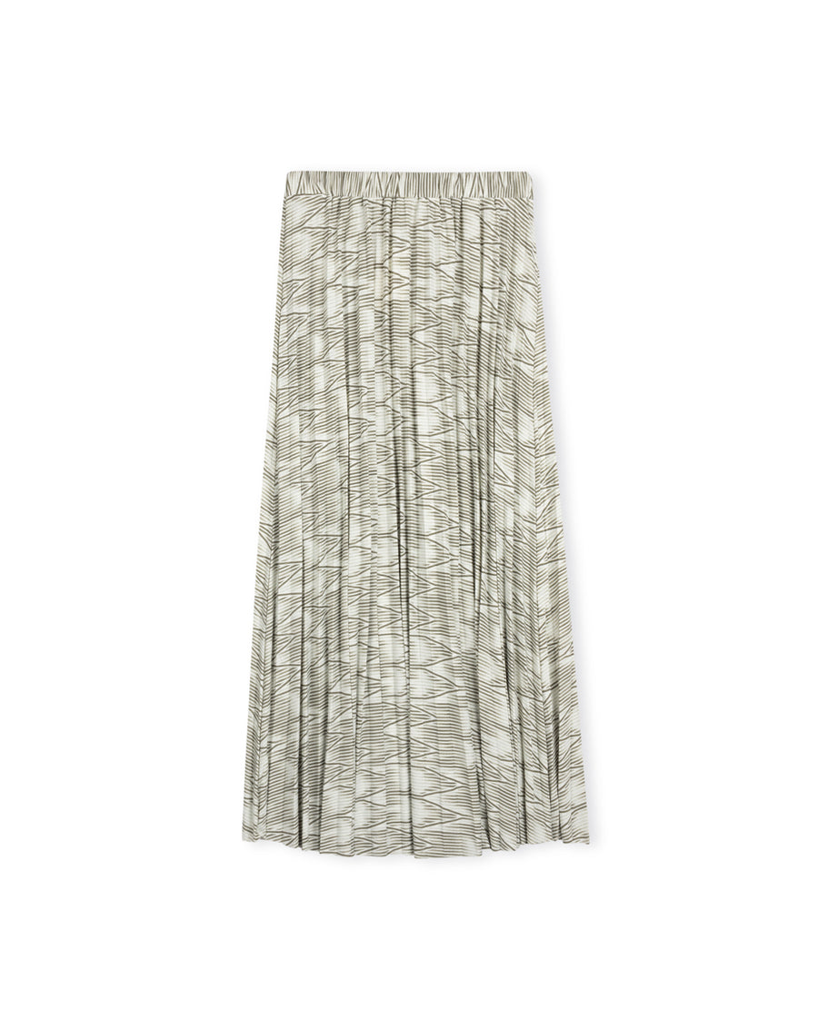 Geometric Printed Slanted Yolk Skirt