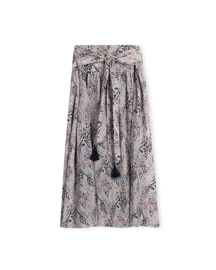 Chiffon Shirred Drop Waist Skirt