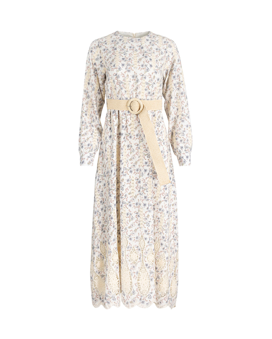 Floral Lace Detailed Midi Dress