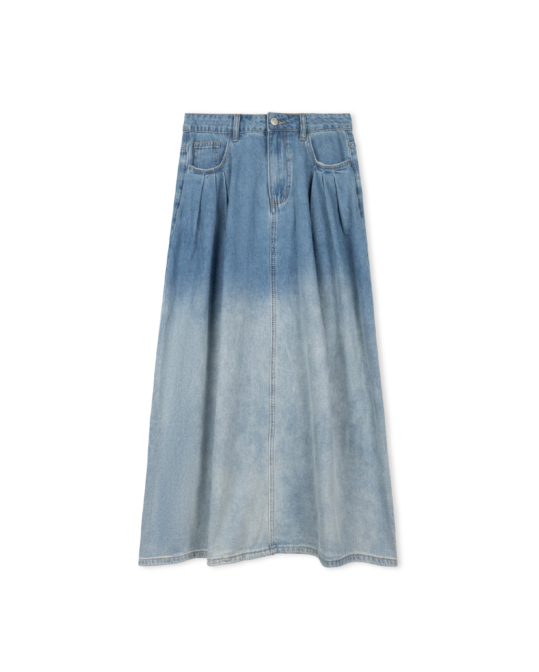 Pocket Shirred Detailed Denim Skirt