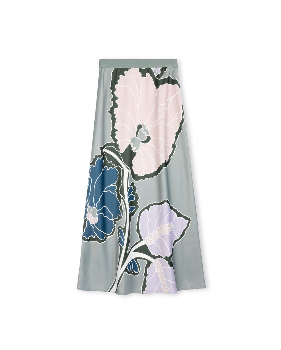 Winsor Silky Flower Print Skirt