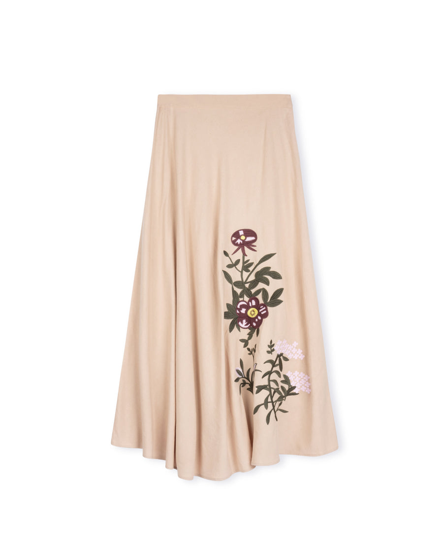Carter Floral Embroidered Detailed Midi Skirt