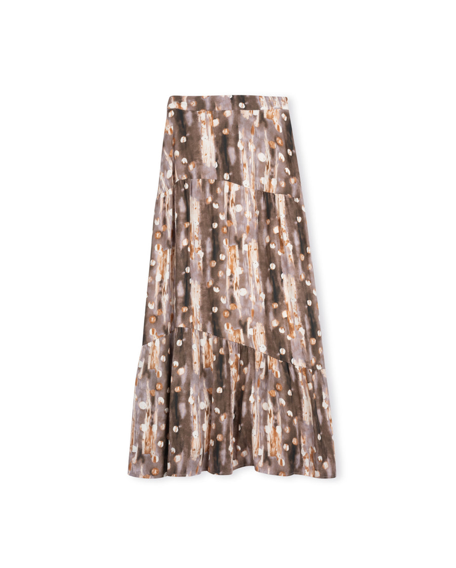 Printed Tiered Maxi Skirt
