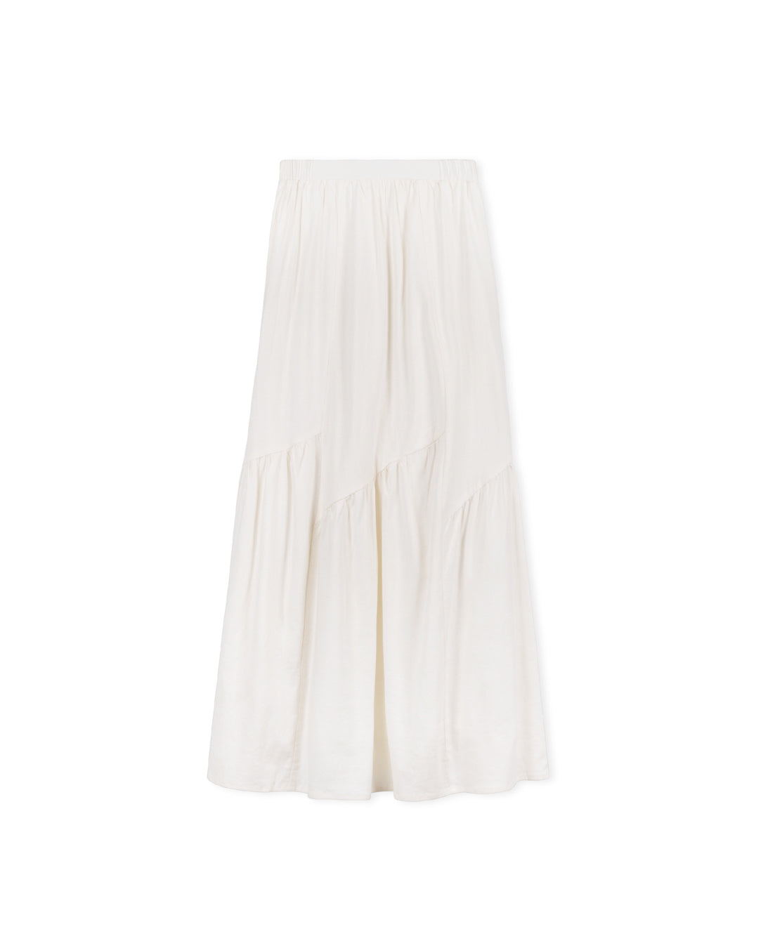 Diagonal Shirred Detailed Maxi Skirt