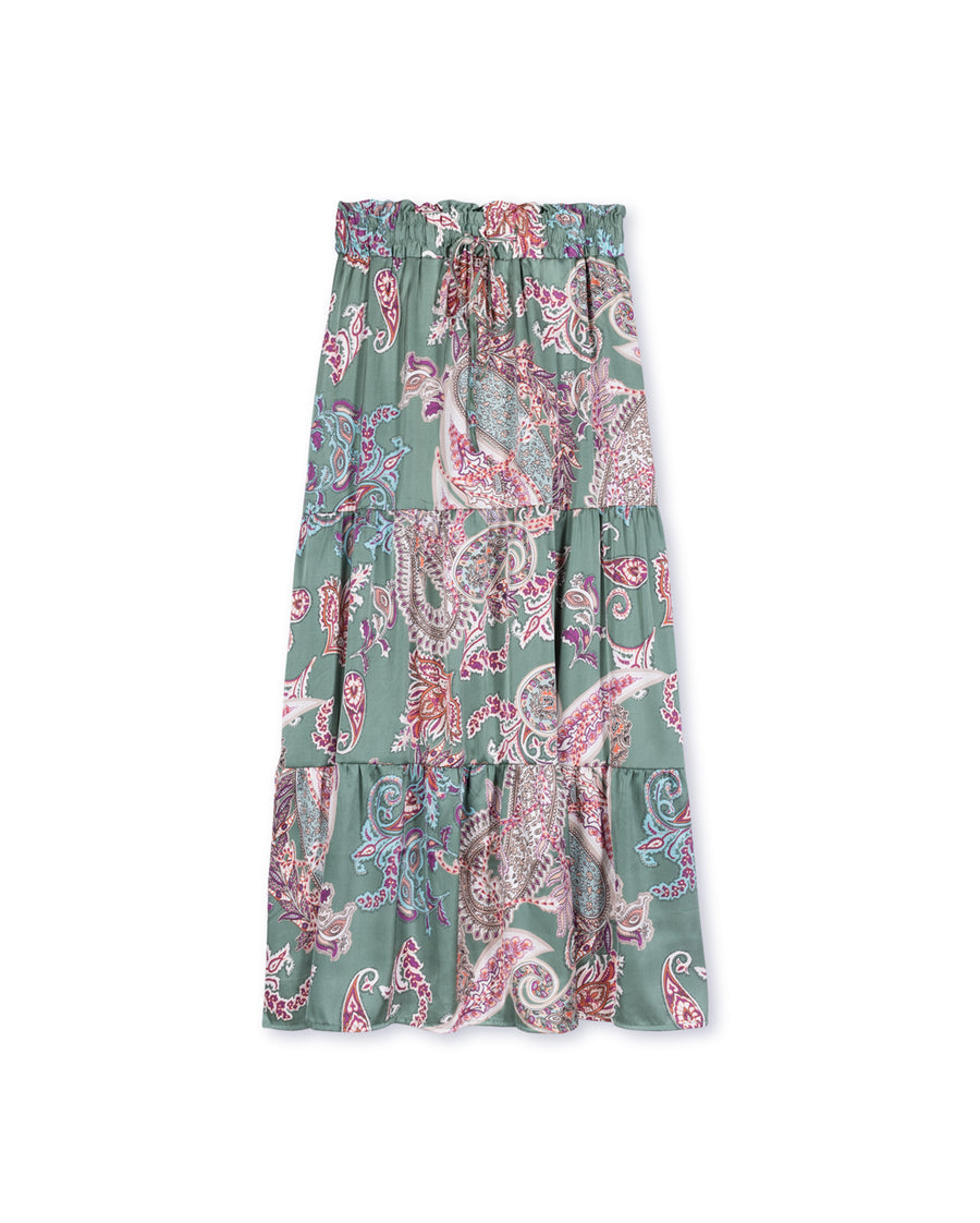 Printed Tiered Smocked Waisted Skirt