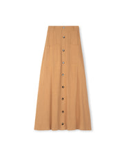Double Pocket Detail Linen Maxi Skirt
