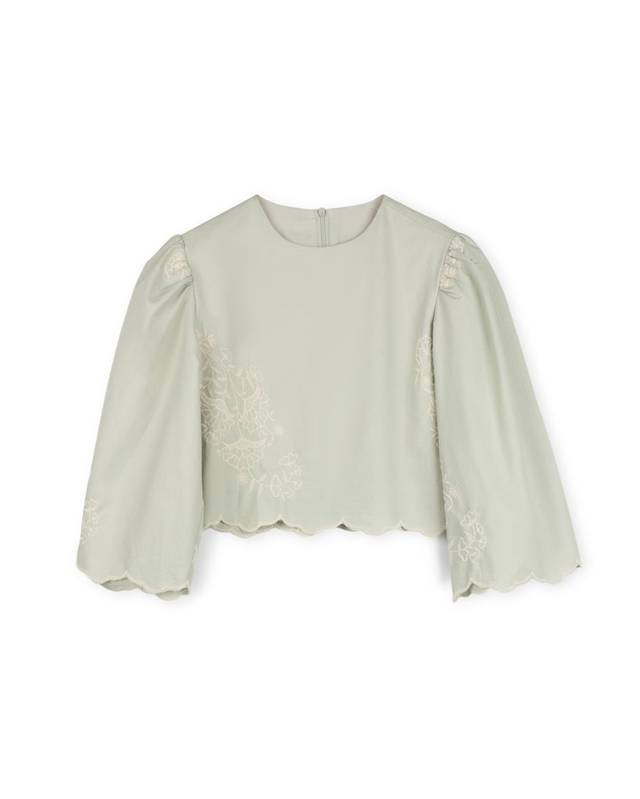 Embroidered Laced Detail Top