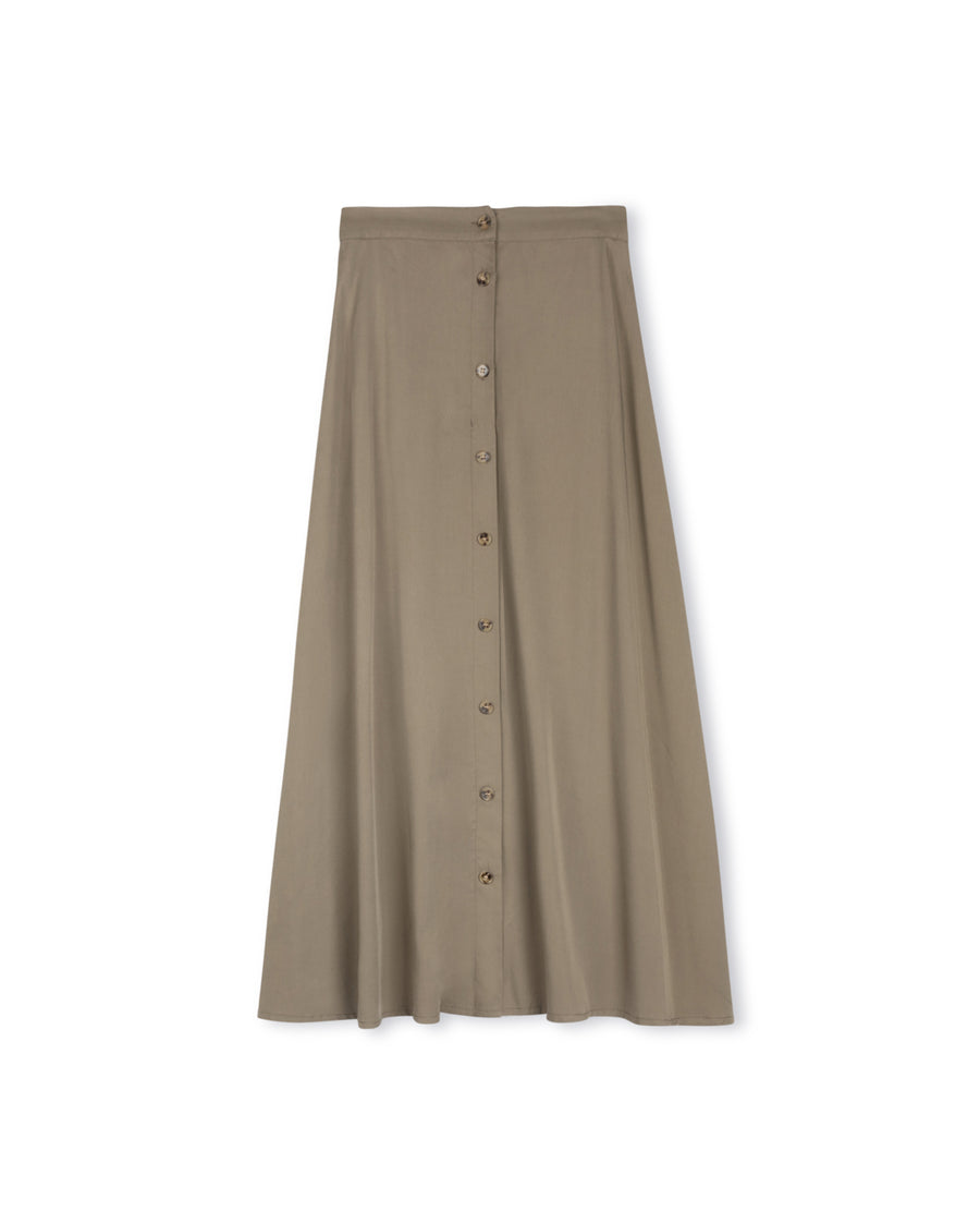 Mock Button Detailed Skirt