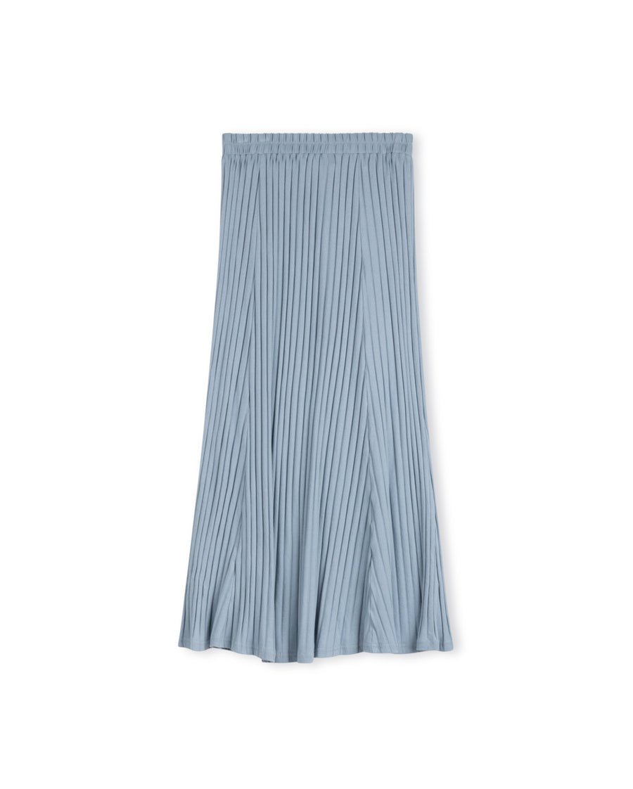 Ribbed Button Maxi Skirt
