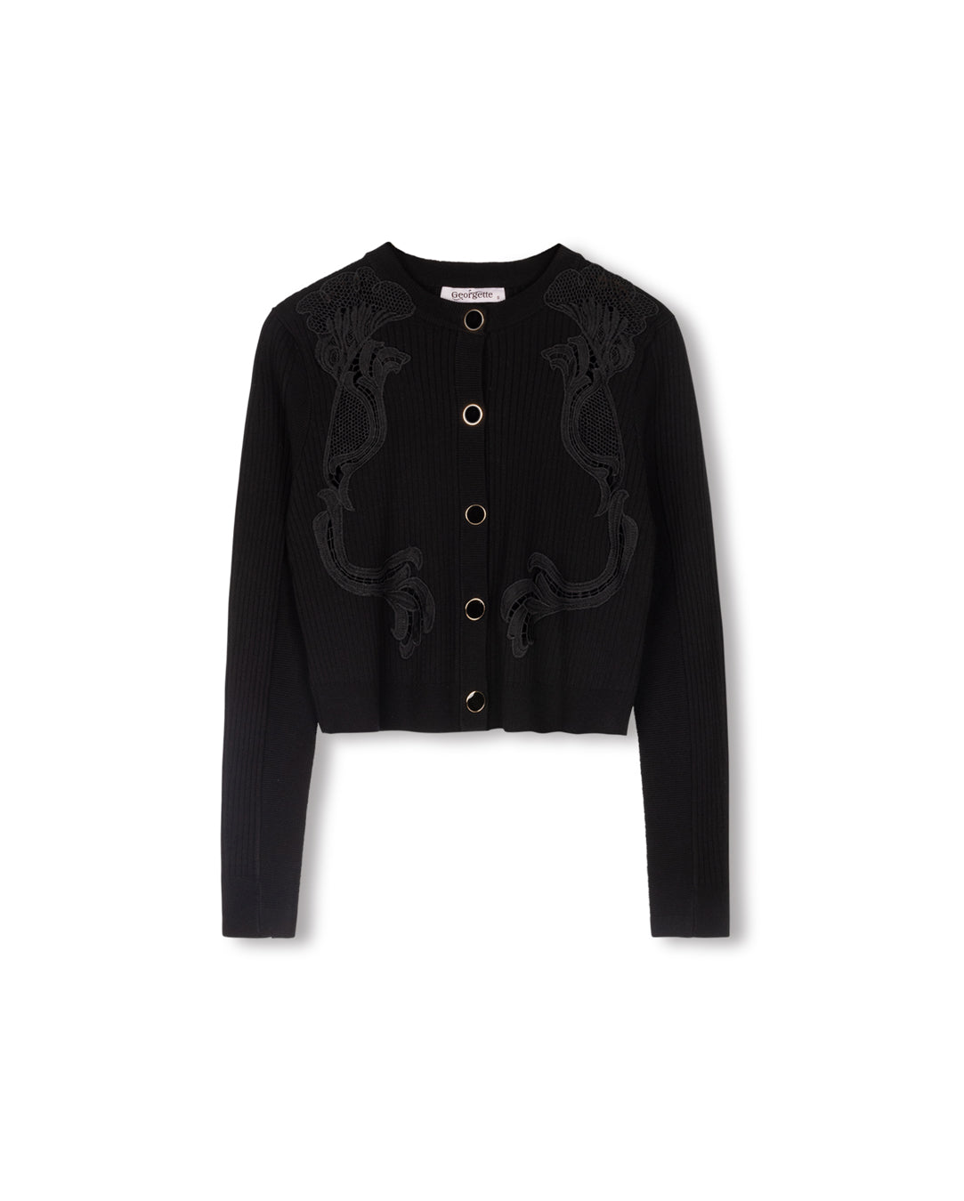 Eyelet Detailed Knit Cardigan
