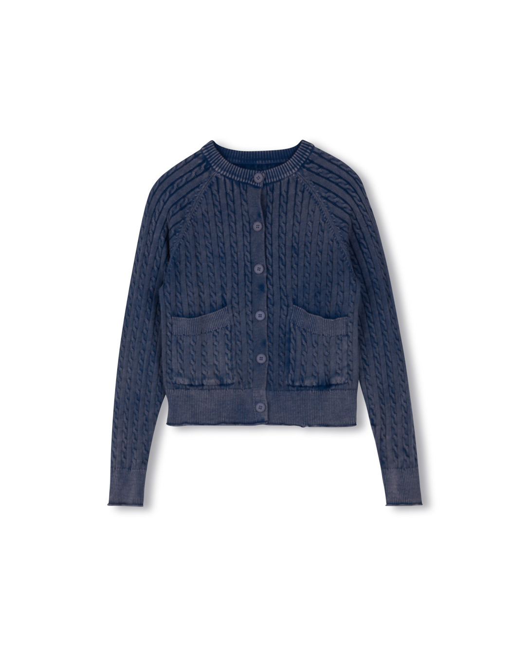 Rounded Collar Knit Cardigan