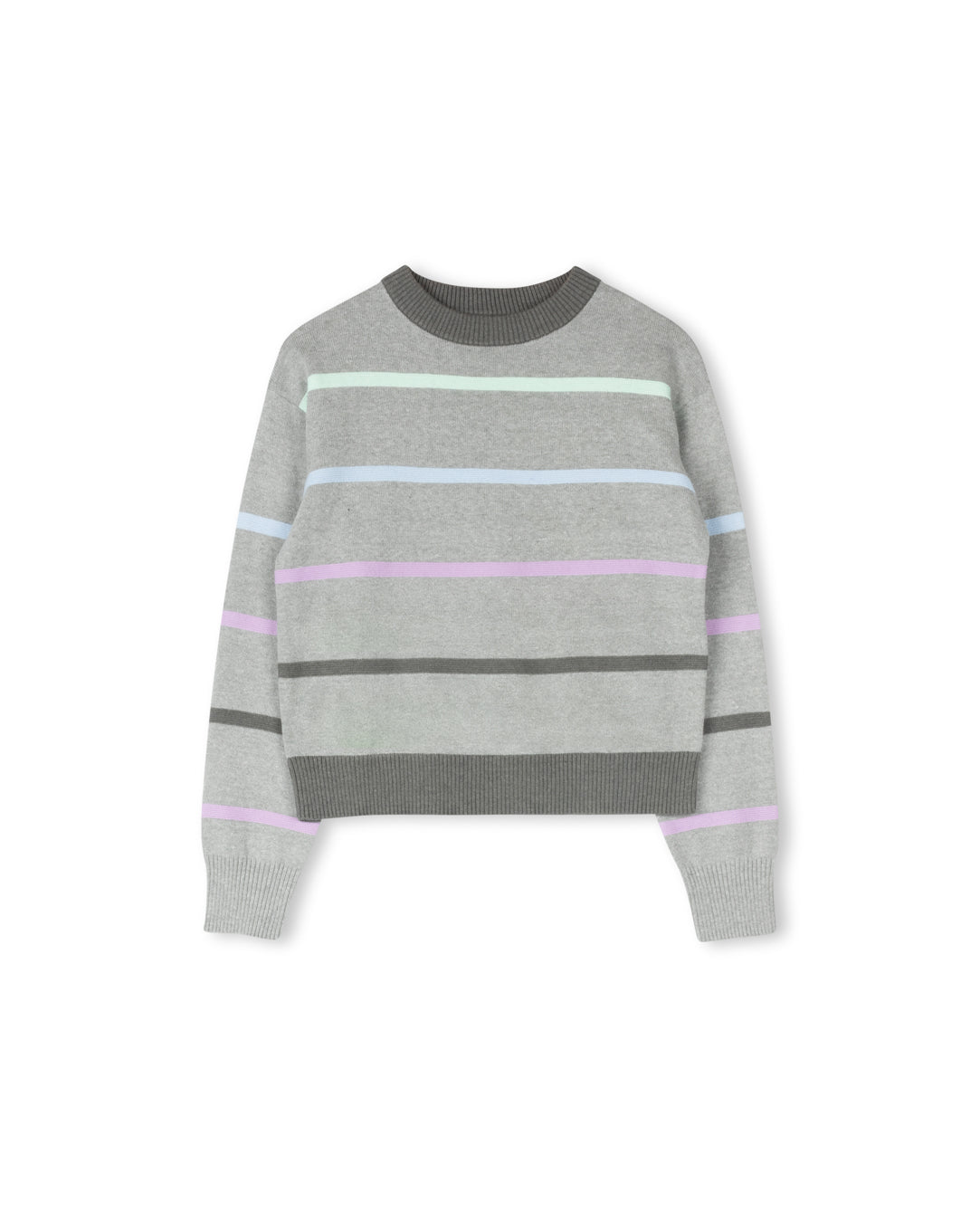 Multi Color Stripe Crew Neck