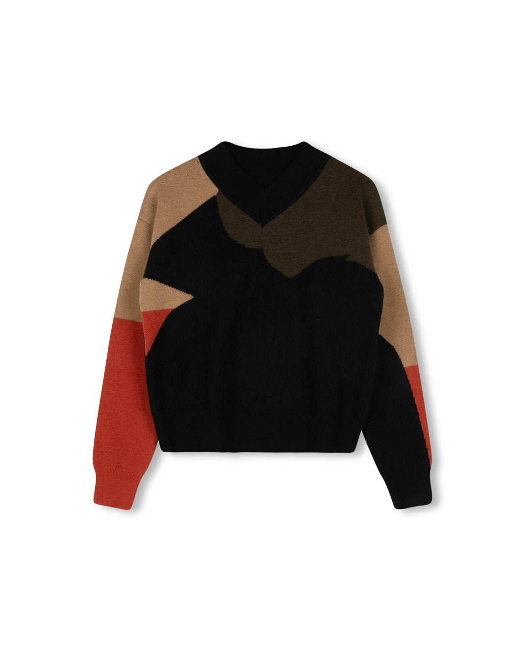 Wool Knit V-Neck Top