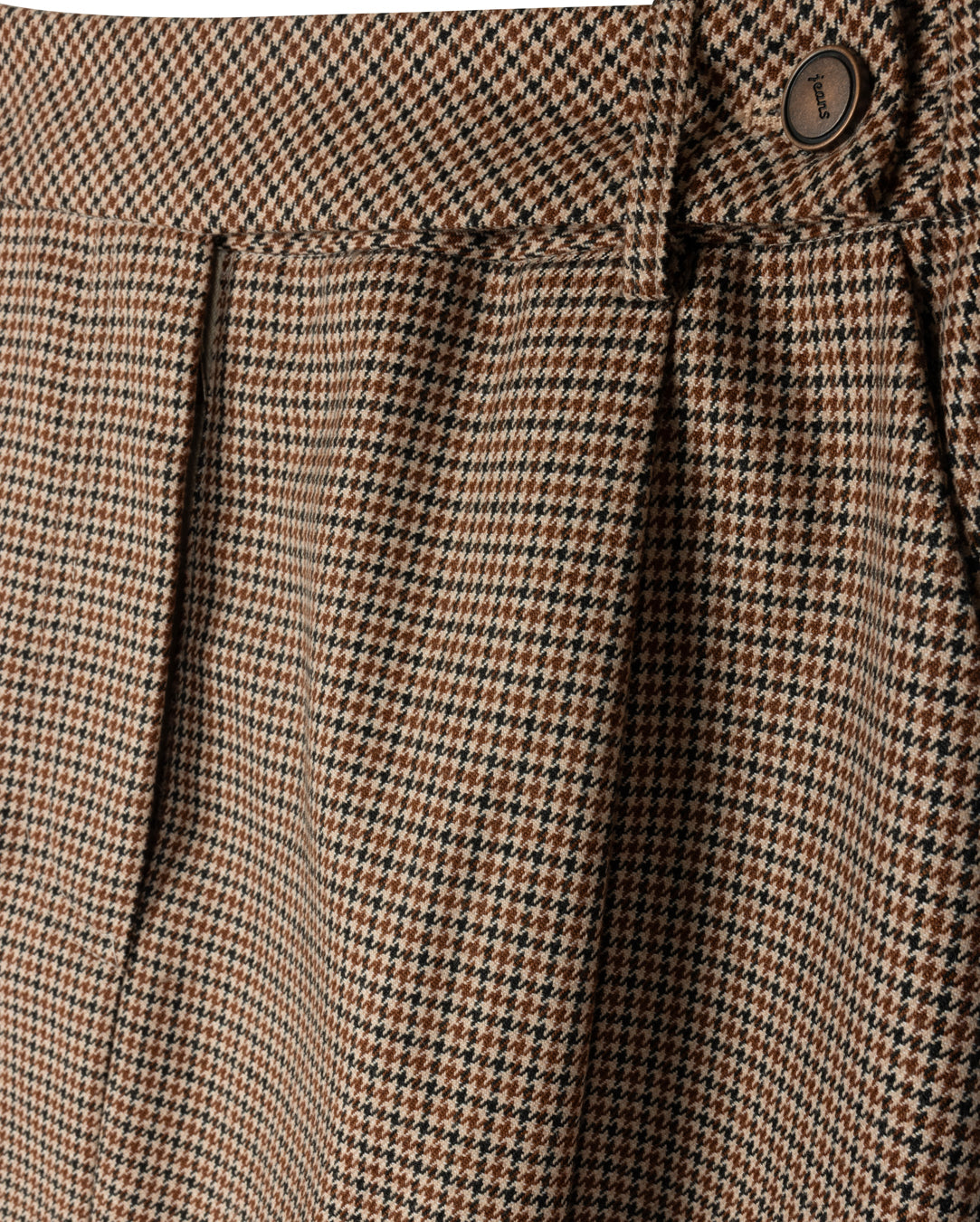 Houndstooth Wool Skirt