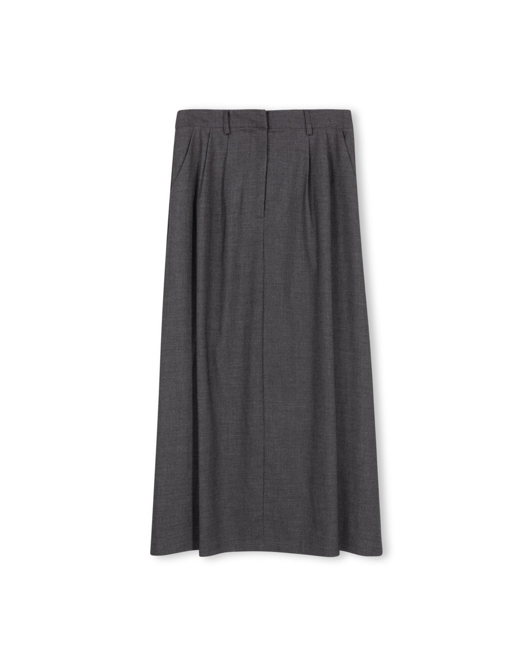 Wool Pleat Maxi Skirt