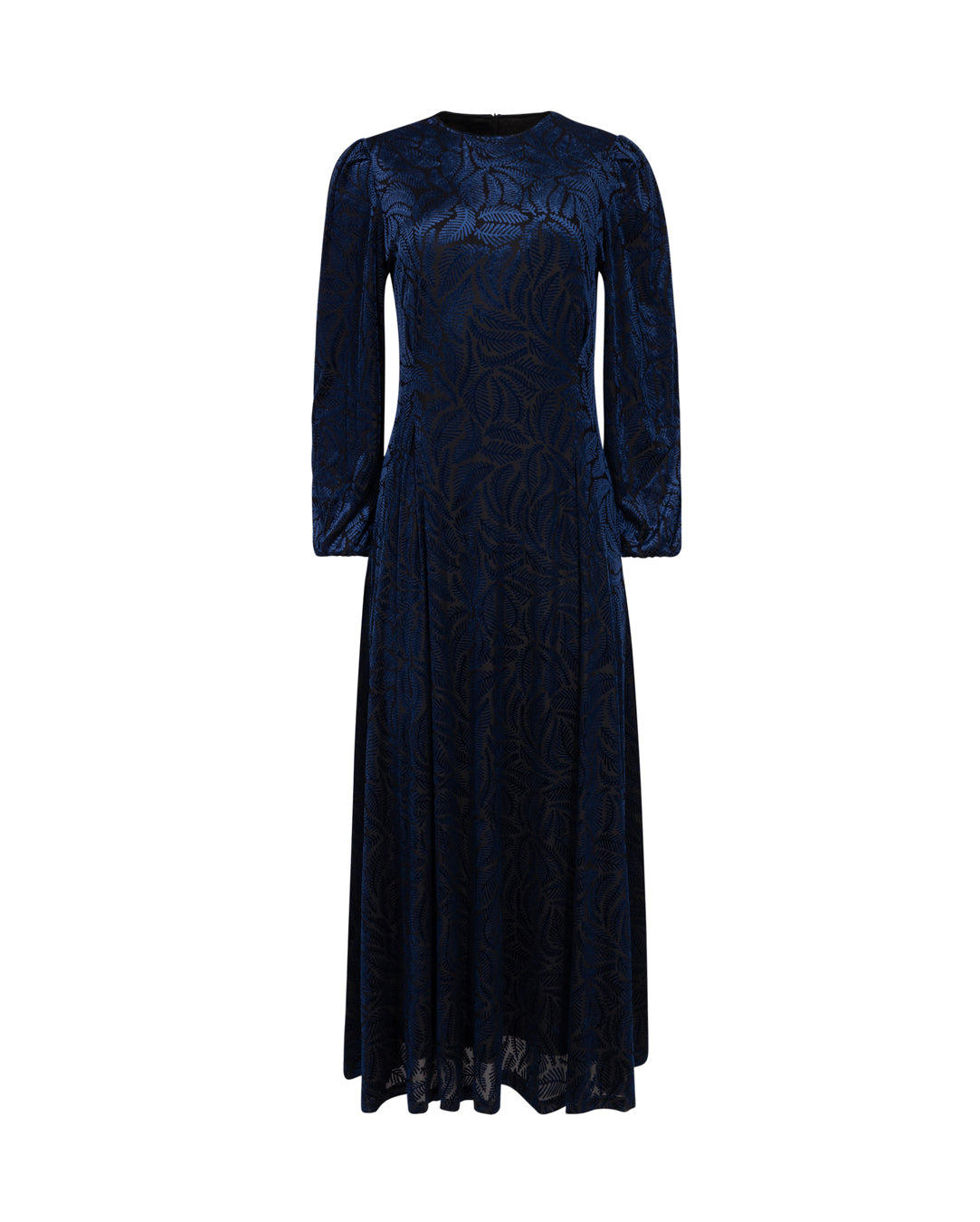 Puff Sleeve Maxi Crew Neck Dress