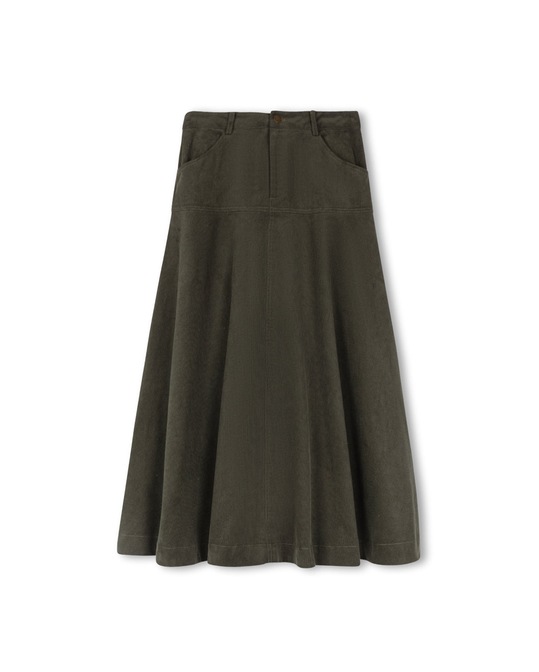 Corduroy Yolk Flairy Skirt
