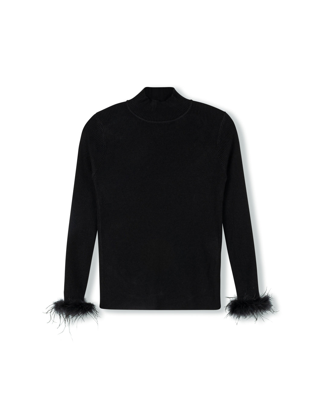 Fur Cuff Turtleneck